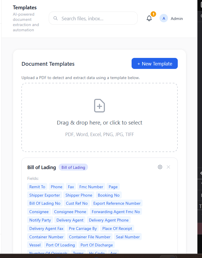 AI Scanner mobile — document templates